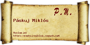 Páskuj Miklós névjegykártya