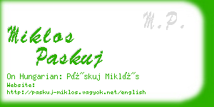 miklos paskuj business card